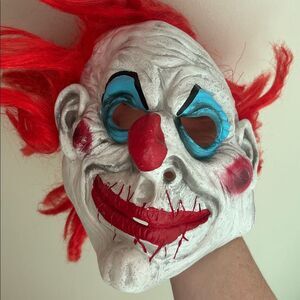 Red and White Clown Mask